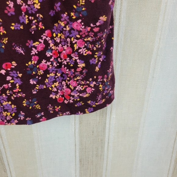 Gap Maternity Floral Soft Stretch Jersey Knit Dress Size Extra Small Maroon Pink - Picture 3 of 9